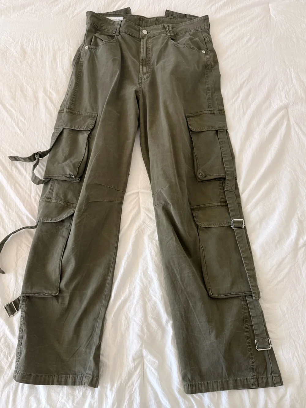 Zara Men's Olive Cargo Trousers